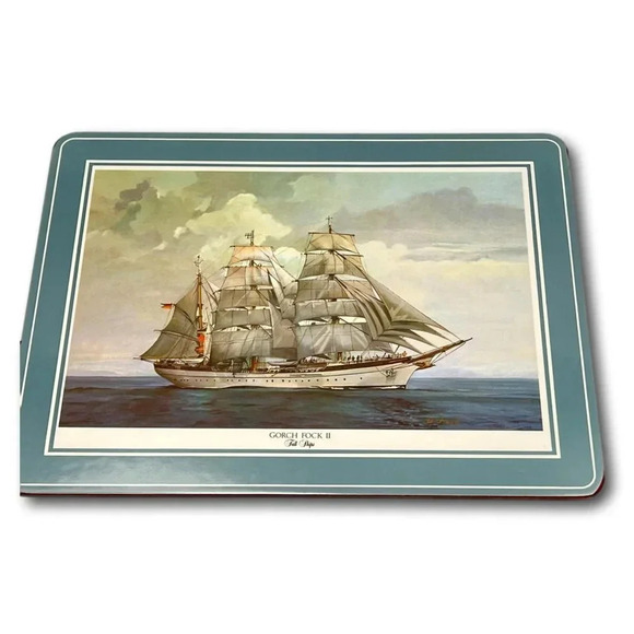 Pimpernel Placemats Tall Ships Box 4 Size 12 x 9 in Cork Backed - Picture 8 of 11